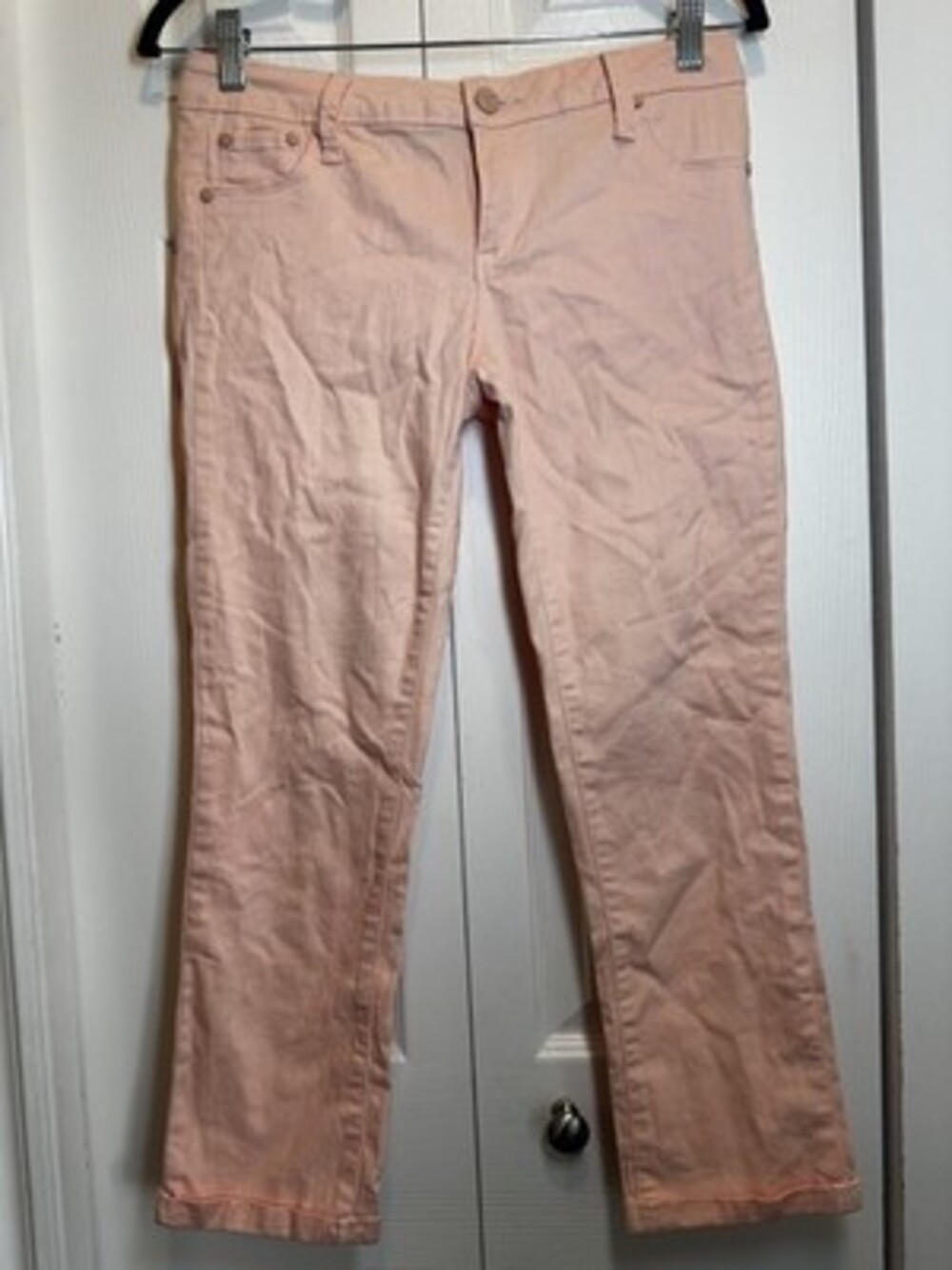 Tractr Peach Pink Stretch Denim Crop Flare Jeans Size 28 #80